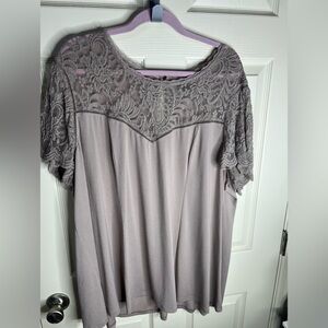 Torrid Taupe Lace Detail Top size 4X